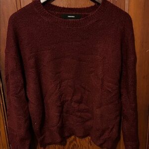 Forever 21 Rich Maroon Crew Neck Sweater